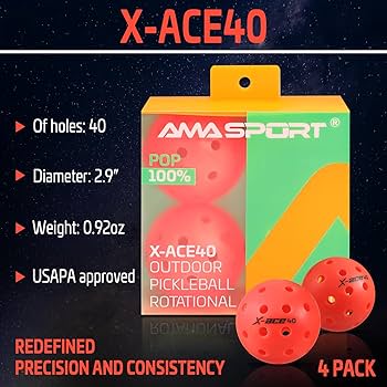 Amazon.co.jp: PICKLETECH X-ACE 屋外用ピックルボールボール 40穴割れ