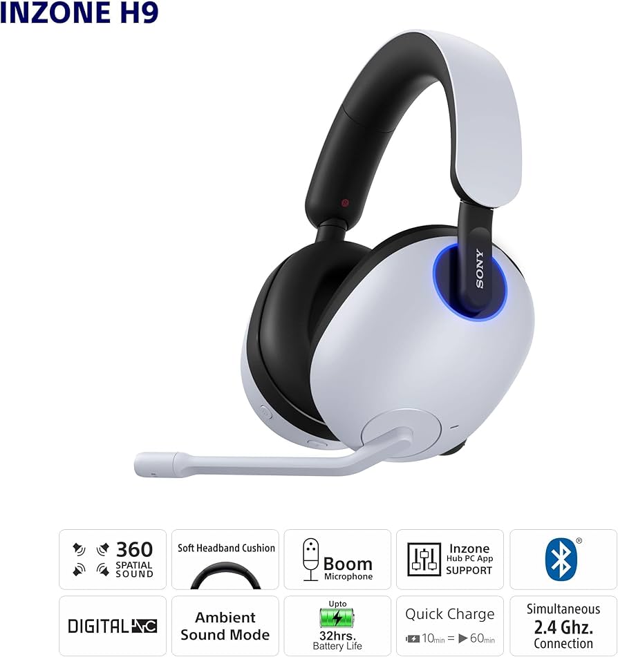 Amazon.com: Sony INZONE H9 Gaming Headset, Wireless Noise
