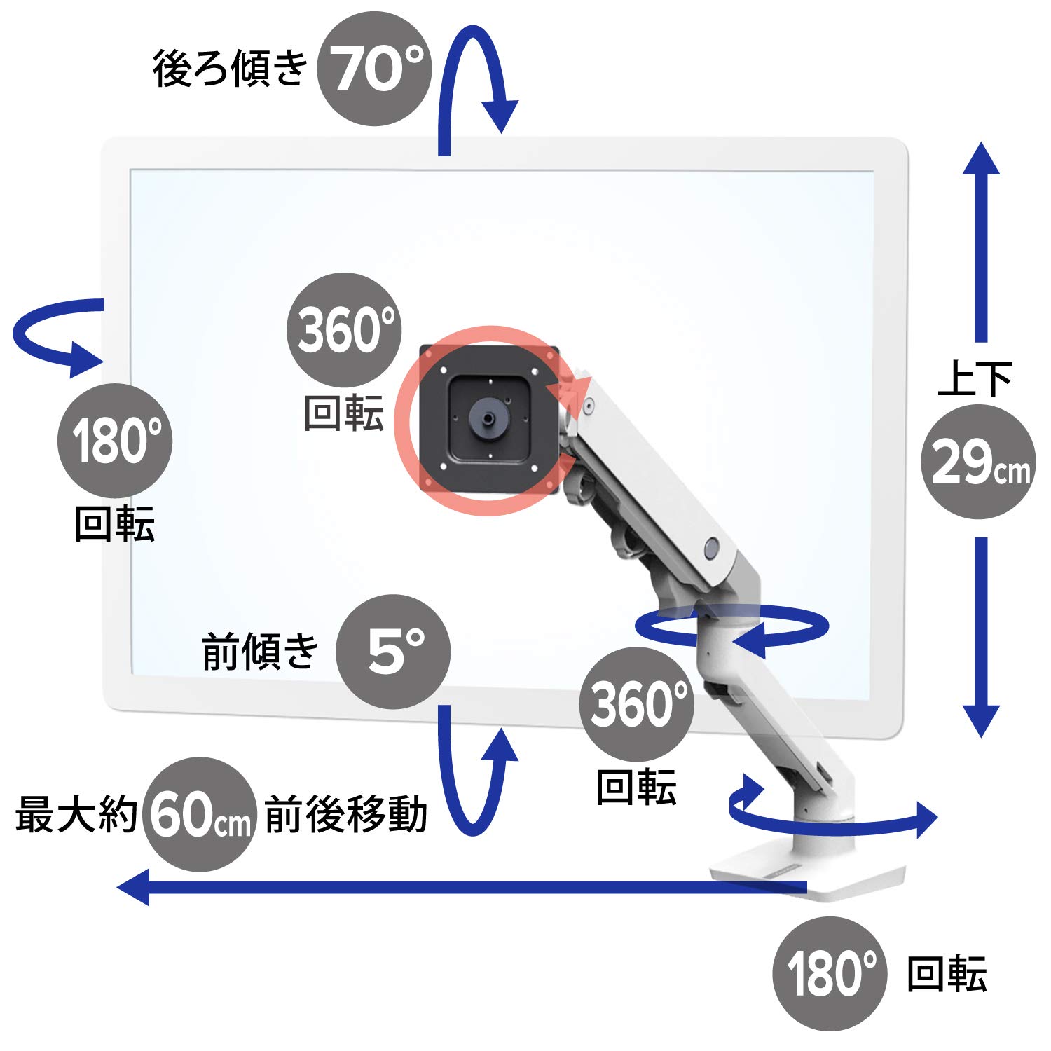 Amazon.co.jp: エルゴトロン HX デスクモニターアーム ホワイト/白 49