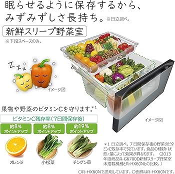 Amazon | 日立 冷蔵庫 幅65cm 475L クリスタルホワイト R-HW48N XW 6