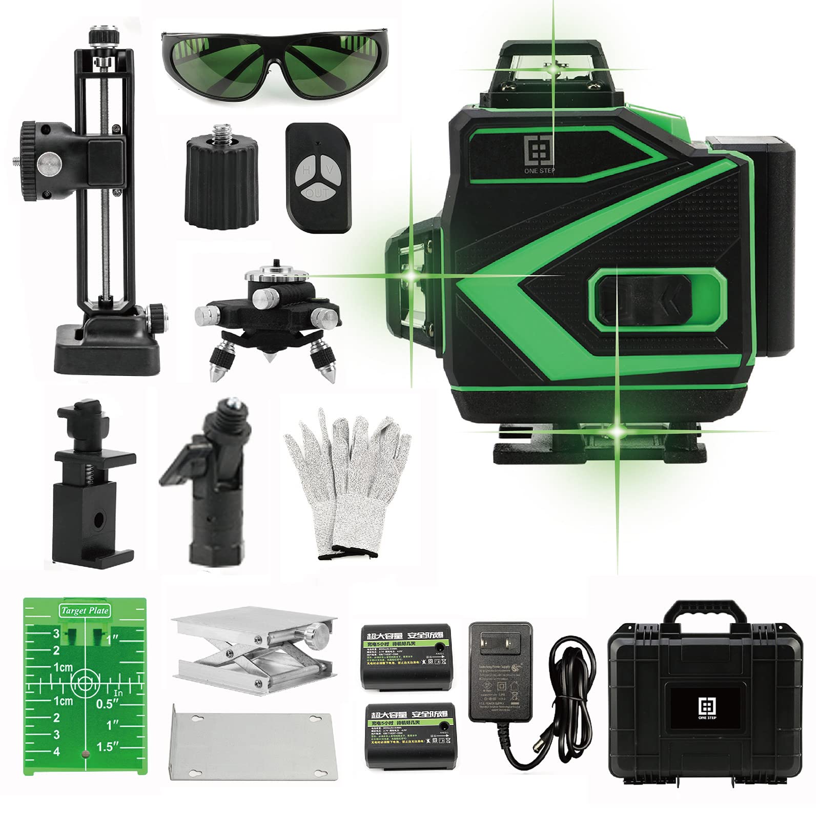 Amazon | ONESTEP レーザー墨出し器 4x360° グリーン レベルレーザー