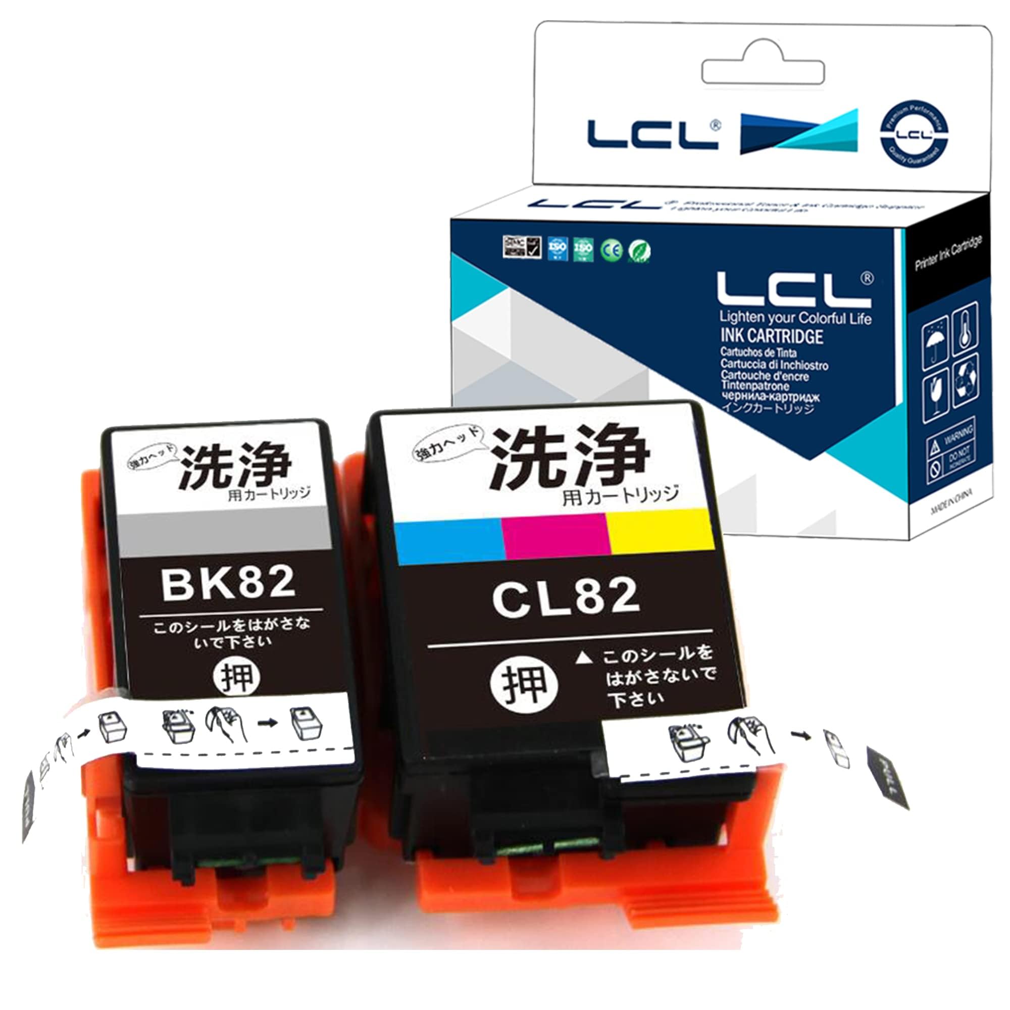 Amazon.co.jp: LCL プリンター 洗浄液 IC4CL82 ICBK82 ICCL82 (4色