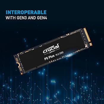 Crucial P5 Plus 1TB PCIe Gen4 3D NAND NVMe M.2 SSD, up to 6600MB/s
