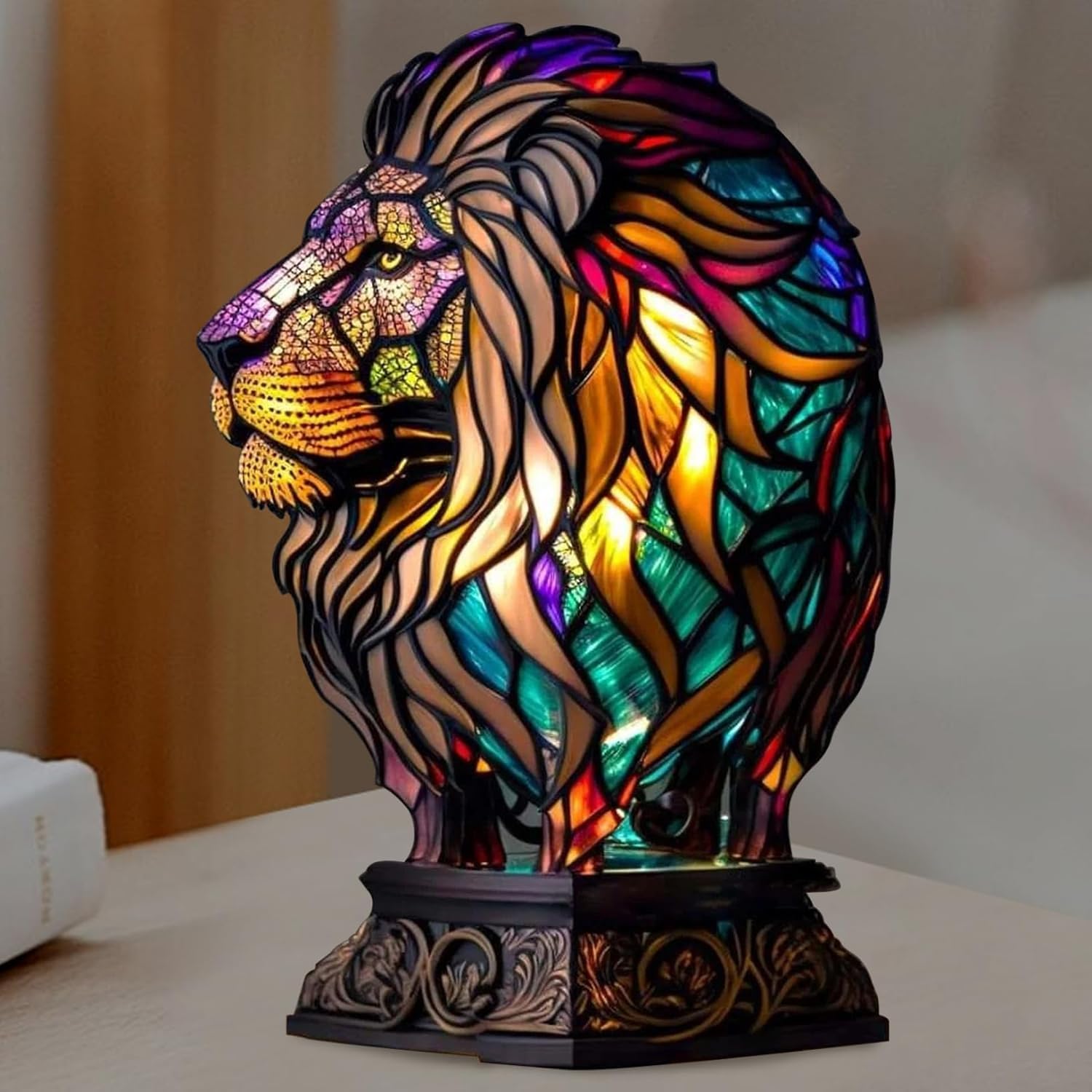 Amazon.co.jp : ステンドグラスランプ動物デスクランプヴィンテージ