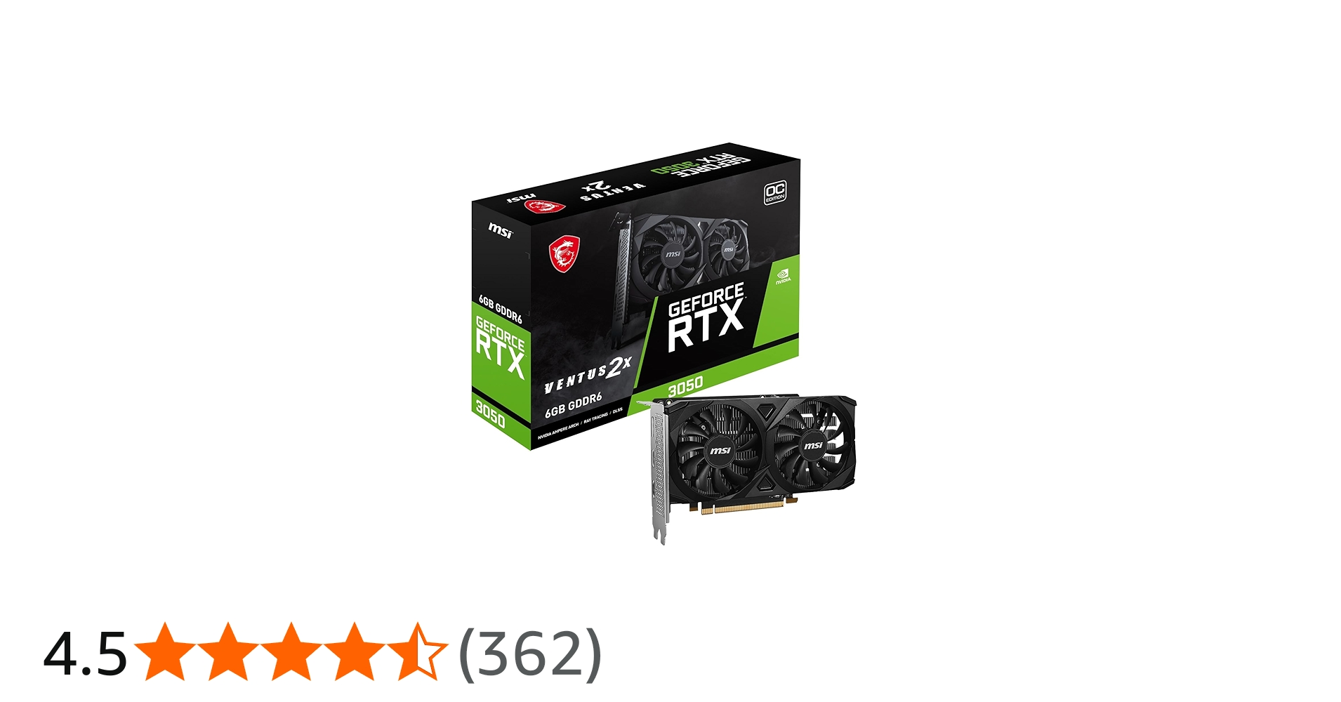 Amazon | MSI GeForce RTX 3050 VENTUS 2X E 6G OC グラフィック