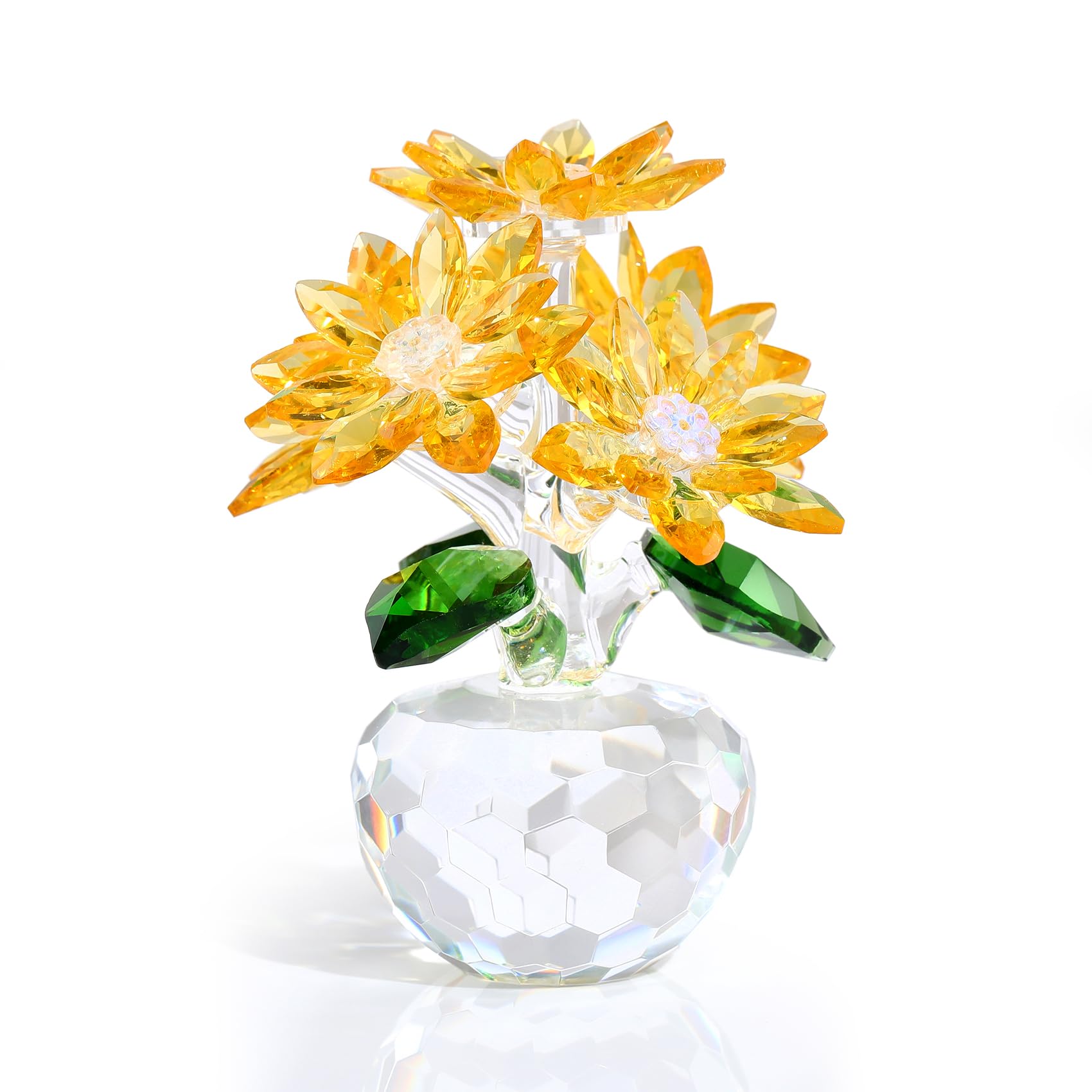 Amazon.co.jp: K9 クリスタル イエロー 蓮の花 ハス クリスタル