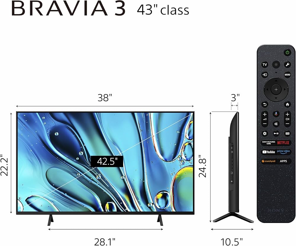 Amazon.com: Sony 43-Inch Class 4K Ultra HD BRAVIA 3 LED Smart TV