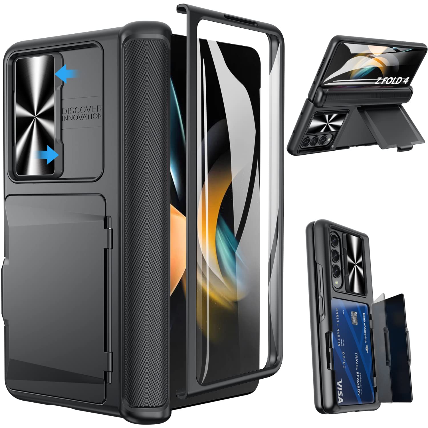Amazon.com: SIXBOX Viaotaily for Galaxy Z Fold 4 Case with Card