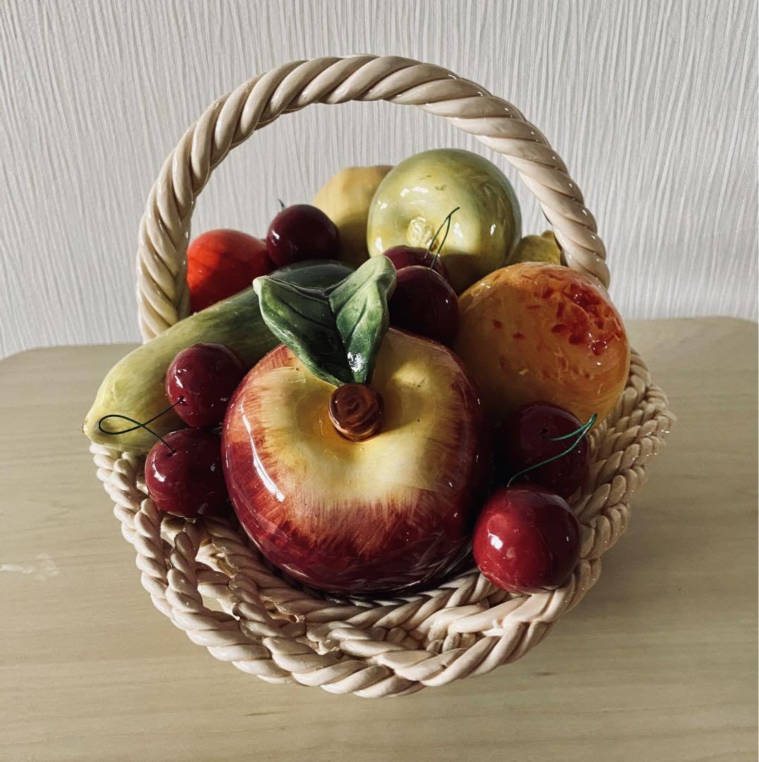 Amazon｜陶器製 イタリア製フルーツバスケット｜フルーツバスケット
