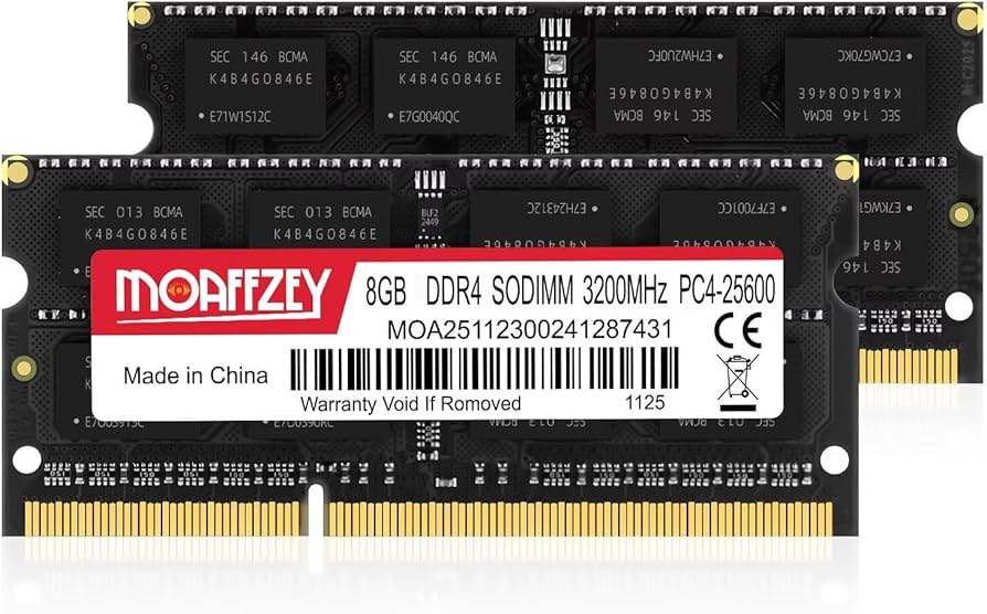 Moaffzey 16GB(2x8GB) DDR4 RAM 3200MHz PC4-25600 CL22 Laptop Memory
