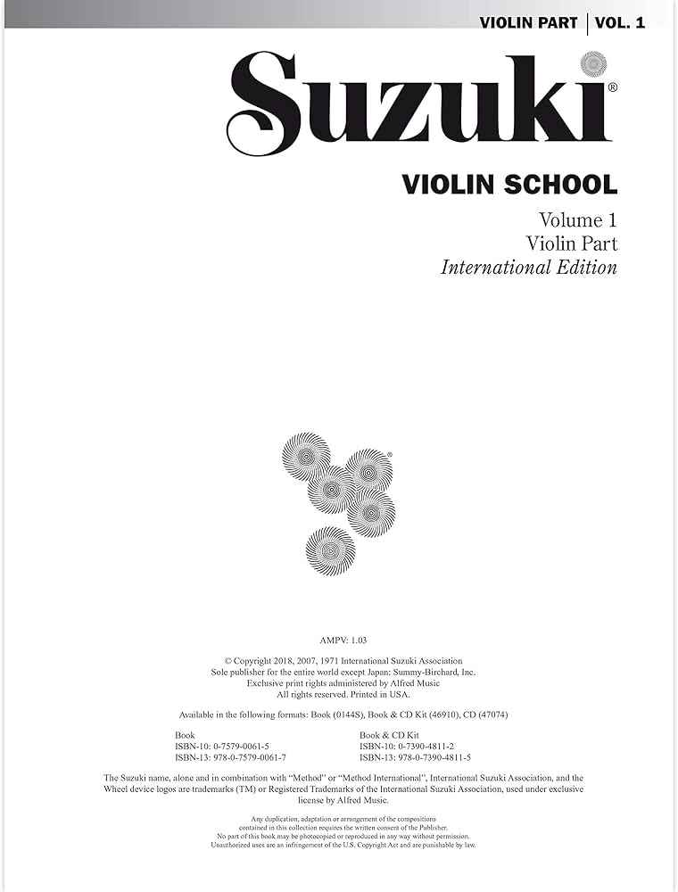 Suzuki Violin School: Violin Part, Volume 1: 01 | Amazon.com.br
