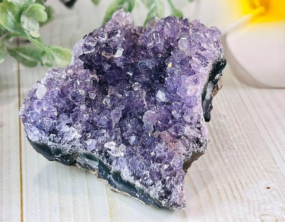Amazon.co.jp: 愛の守護石アメジスト 紫水晶 クラスター 原石 ラフ