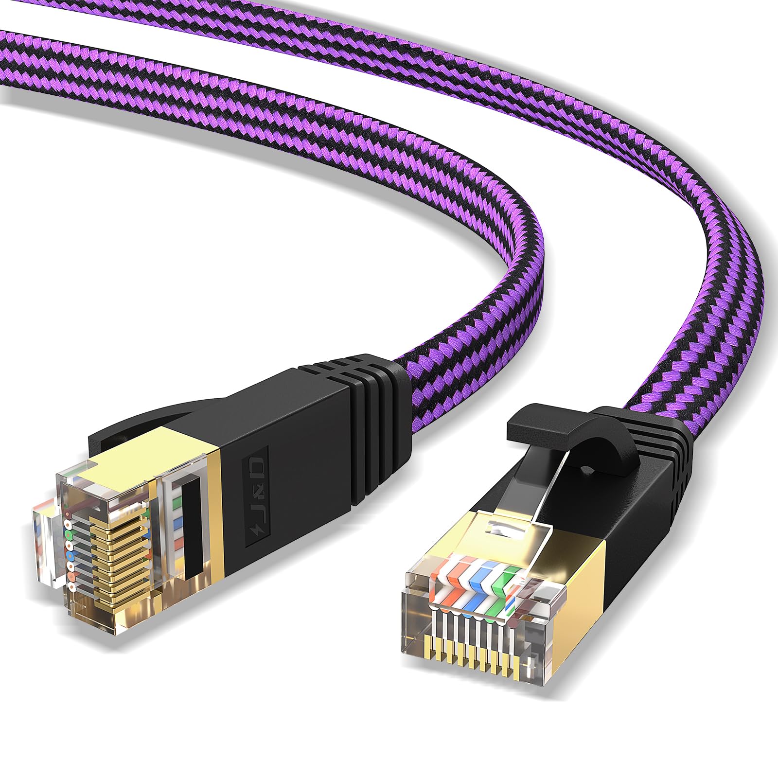 Amazon.com: J&D Cat 7 Ethernet Cable, Nylon Braided Flat Design