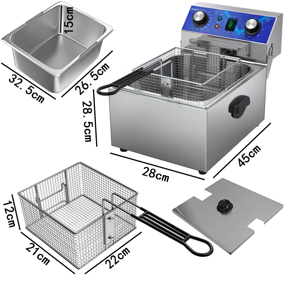 Amazon.co.jp: 電気フライヤー 10L 卓上フライヤー 揚げ物器 ミニ
