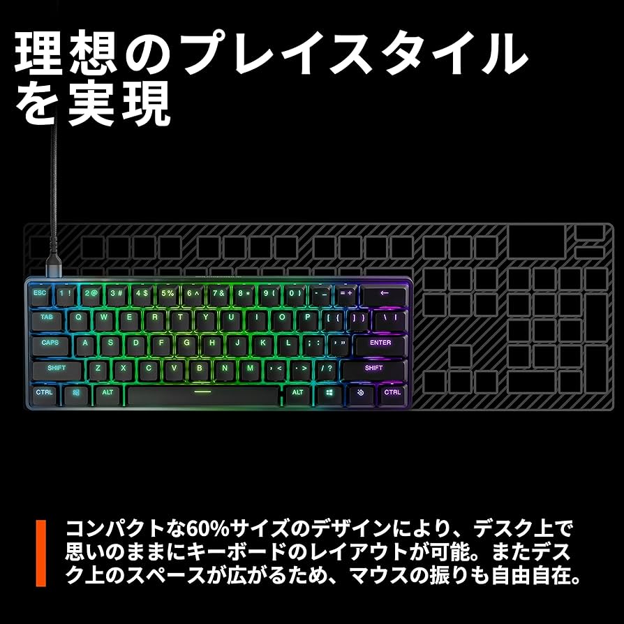 Amazon.co.jp: SteelSeries ゲーミングキーボード ミニサイズ Apex 9