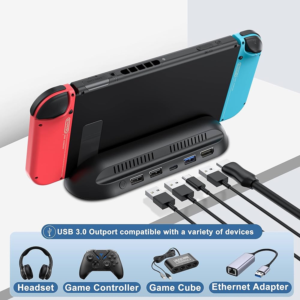 Amazon.com: 5 in 1 Switch Dock for Nintendo Switch 1& OLED TV