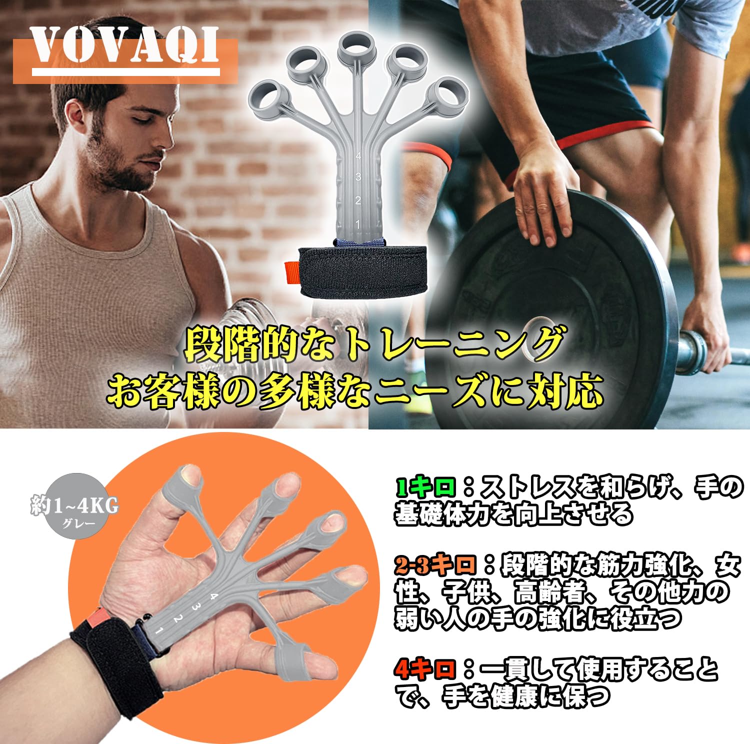 Amazon | 【VOVAQI 2025強化版 フィンガーパワー】ハンドグリップ 握力