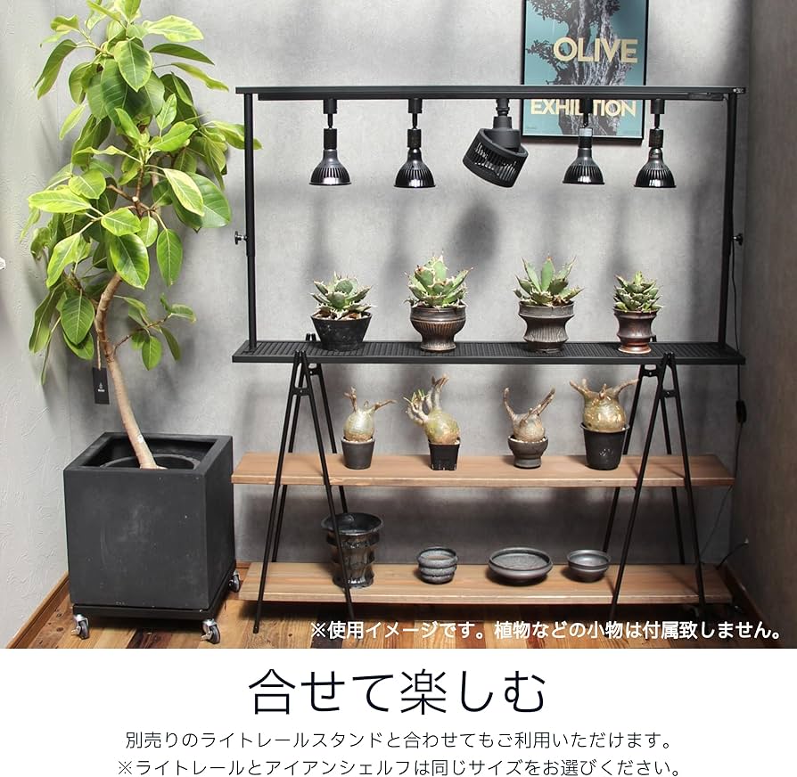 Amazon｜アイアンシェルフLセット (120㎝)｜オープンシェルフ・ラック