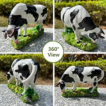 Amazon.co.jp: XKFLAUHM 牛像 9x7インチ、黒と白のホルスタイン牛の