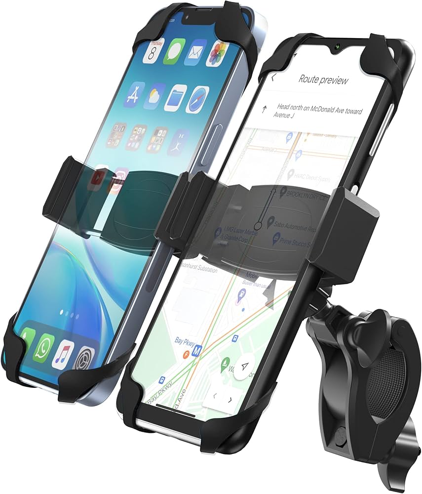 Amazon.co.jp: 包み込むデュアルバイク電話マウント 調節可能な携帯