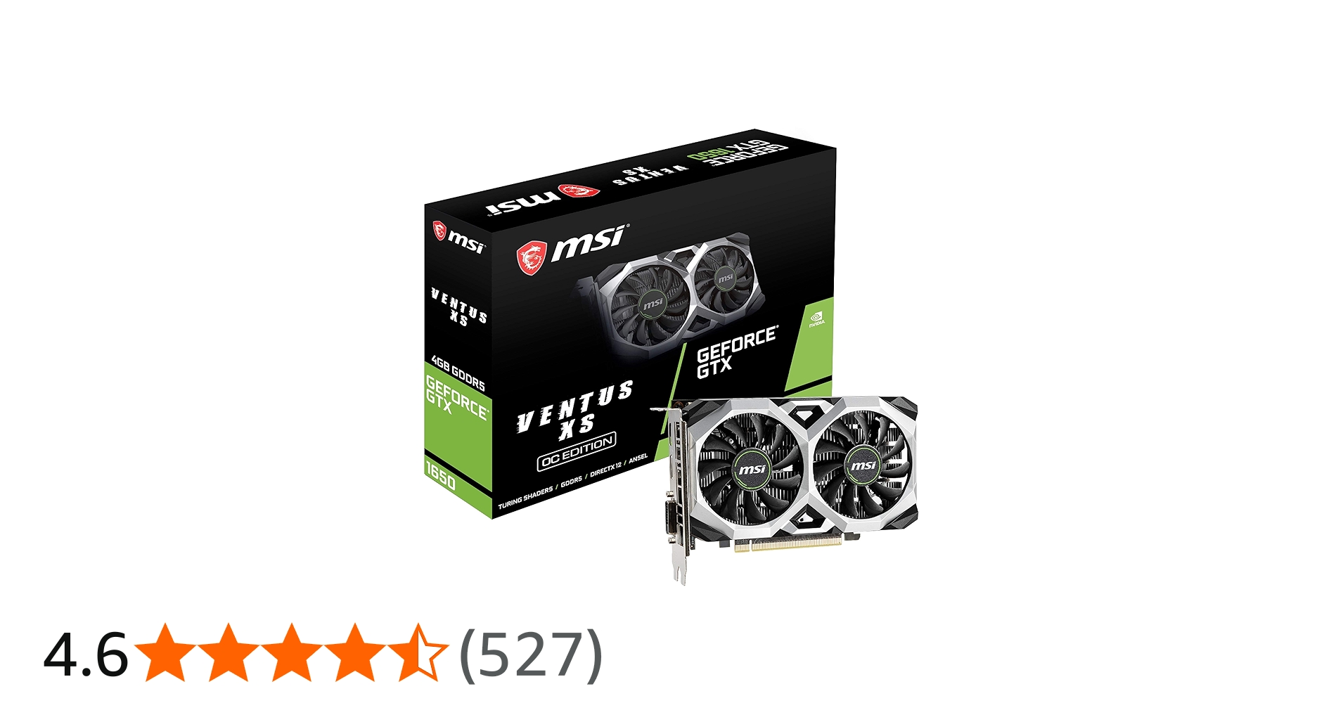 Amazon | MSI GeForce GTX 1650 VENTUS XS 4G OC グラフィックスボード