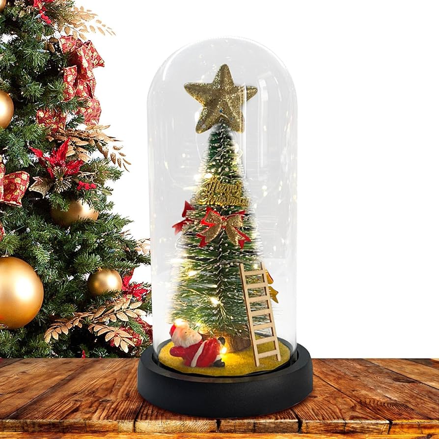 Amazon.co.jp: クリスマススノードーム ミニクリスマスツリー 卓上