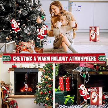 Amazon.com: Gfilay Upgraded Climbing Santa Claus on Rope, Animated