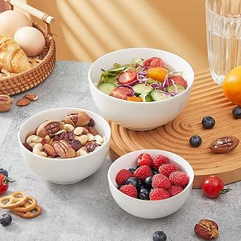 Amazon.com | AntoKueh White 4.5in Small Ceramic Bowls, 12 OZ