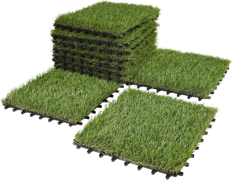 Amazon.com: XLX TURF Artificial Grass Turf Tiles Interlocking Set
