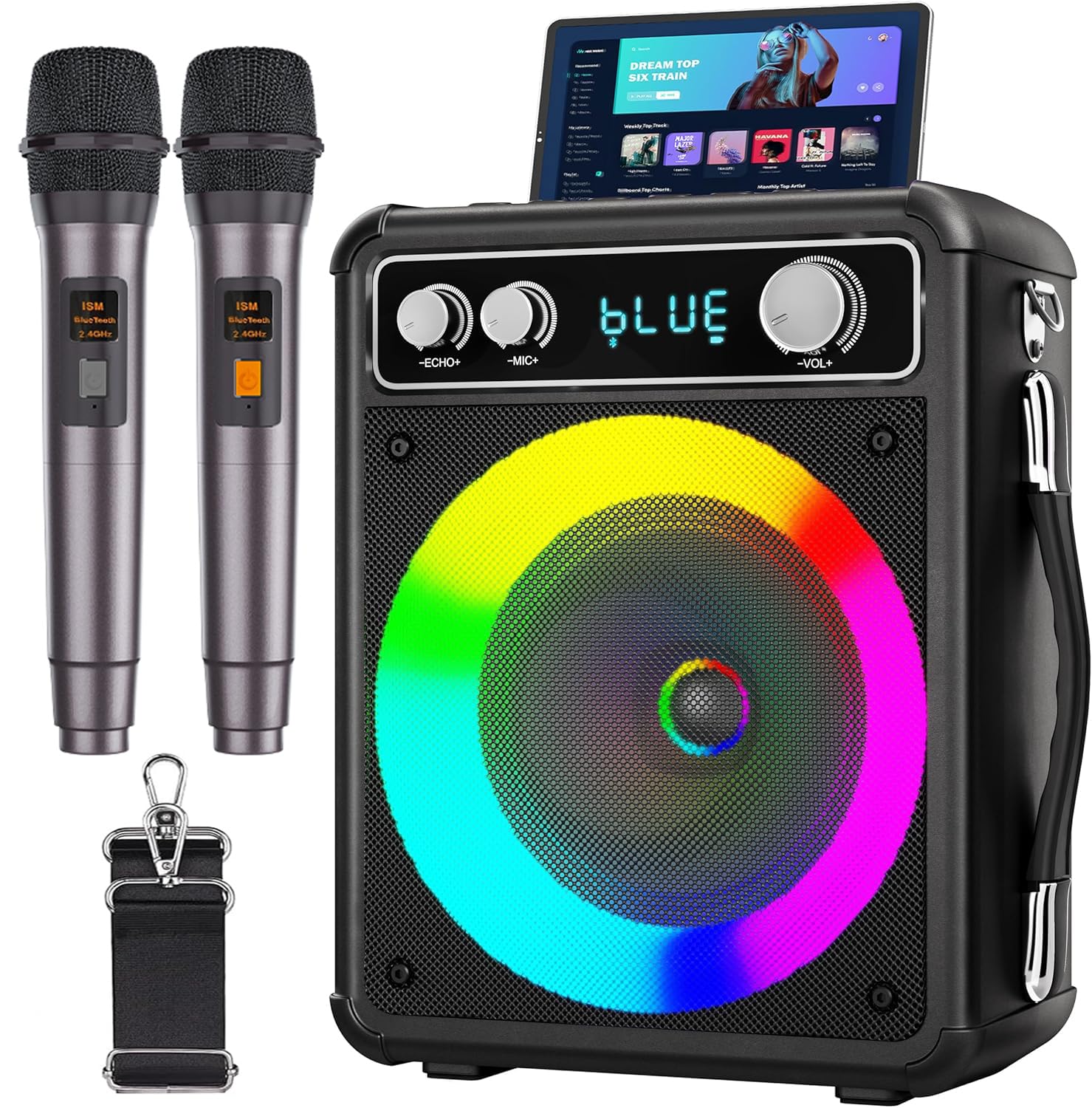 Amazon.co.jp: VOSOCO カラオケセット ワイヤレスマイク2本