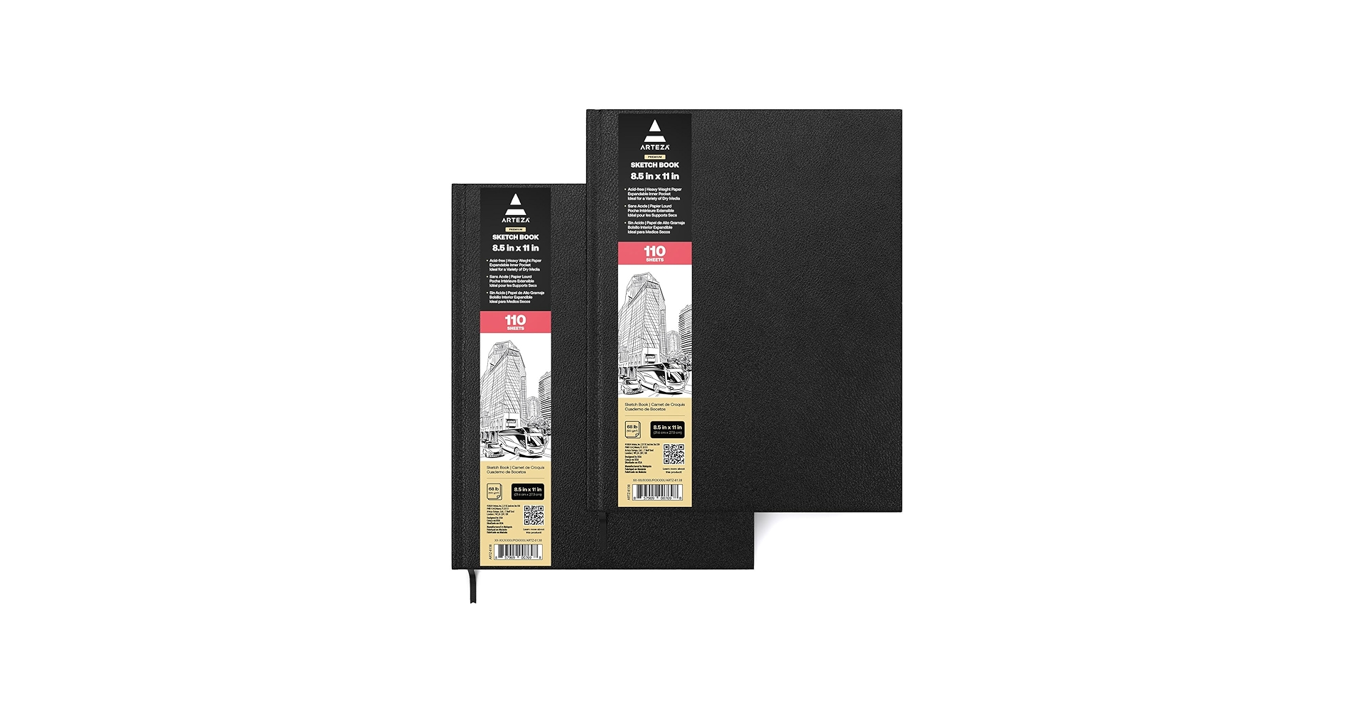 Amazon.com: ARTEZA Hardcover Sketch Book 8.5 x 11 Drawing Pad 2
