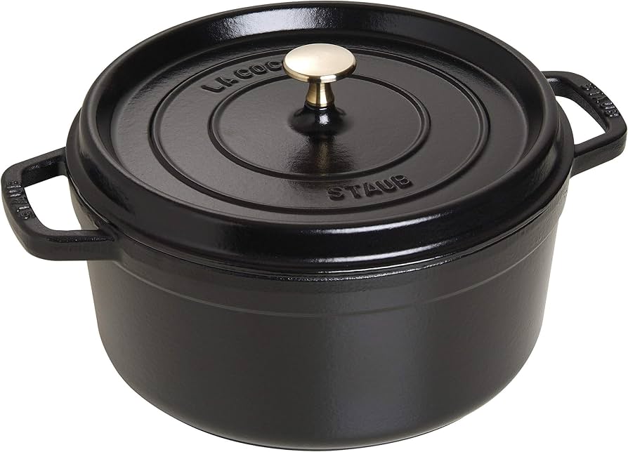 Amazon.com: STAUB Cast Iron Roaster/Cocotte, Round, 5 L, Black, 26