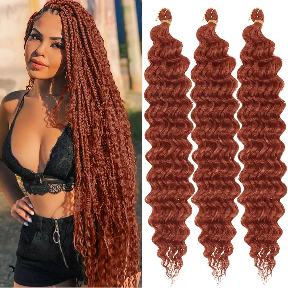 Amazon.com : ZRQ Ginger Deep Wave Braiding Hair 30 Inch 3 Packs