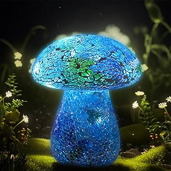 Darkdec Mosaic Mushroom Garden Lights - Table Lamp Outdoor Decor