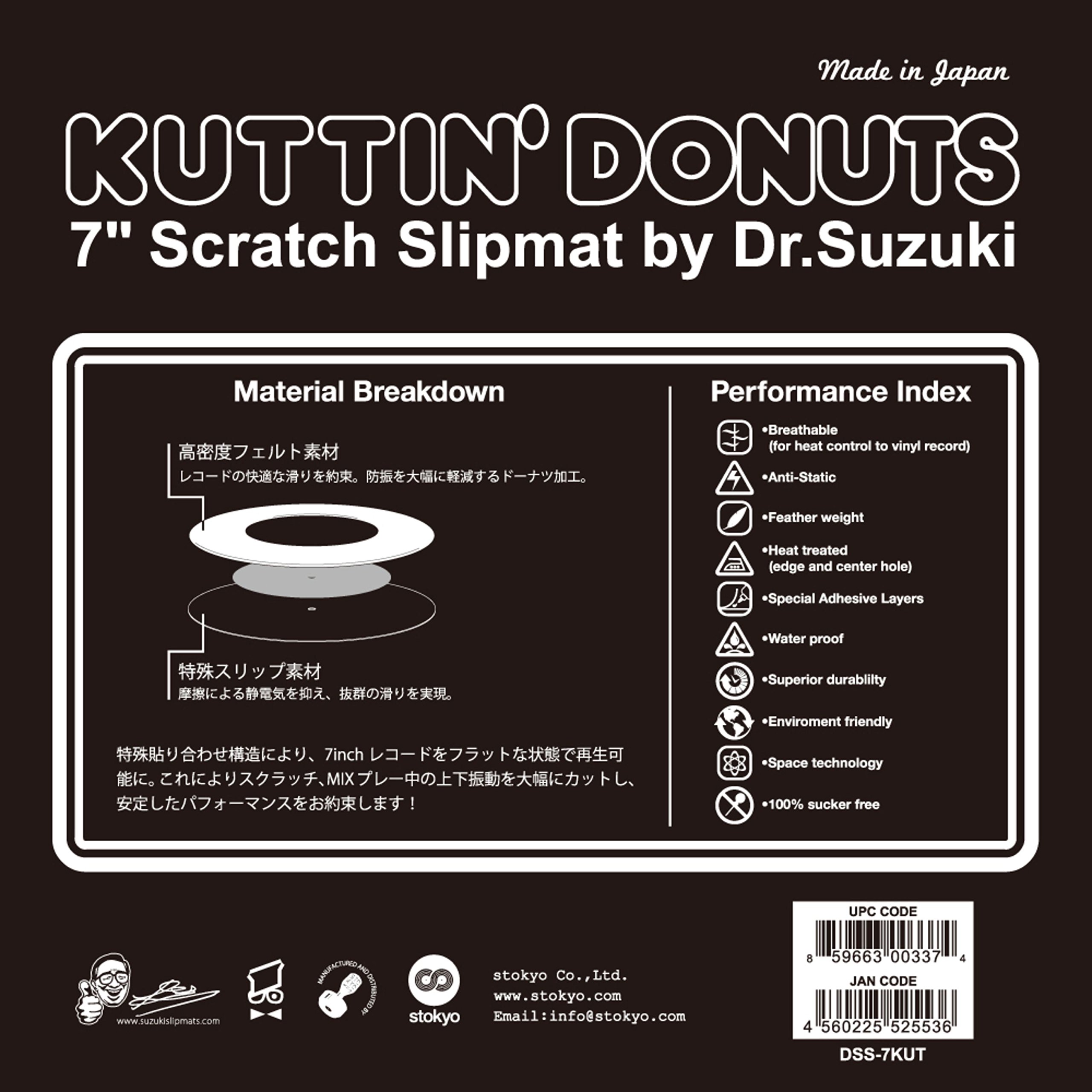 Amazon.co.jp: Dr.SUZUKI Kuttin' Donuts 7' Slipmat White 7インチ用