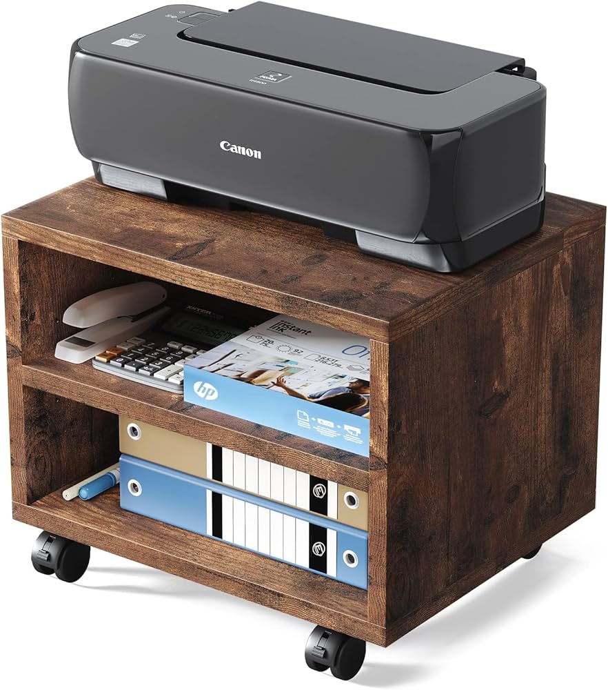 Amazon.co.jp: KUKERプリンター台 キャスター付き 木製プリンター