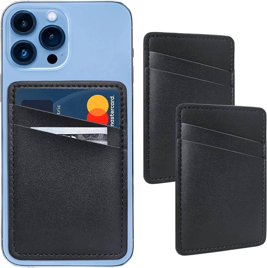 Amazon.com: Leather Phone Wallet, Stick On Credit Card Holder for