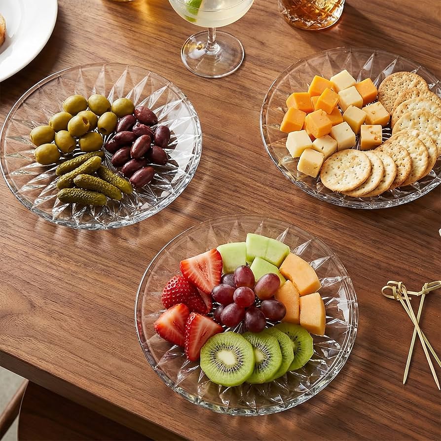 Amazon.co.jp: Hiceeden 12枚セット クリスタルガラス サラダプレート