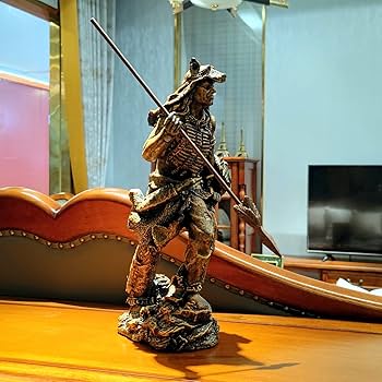 Amazon.co.jp: VINTAGIFT 樹脂製インディアン戦士 槍の像 ネイティブ