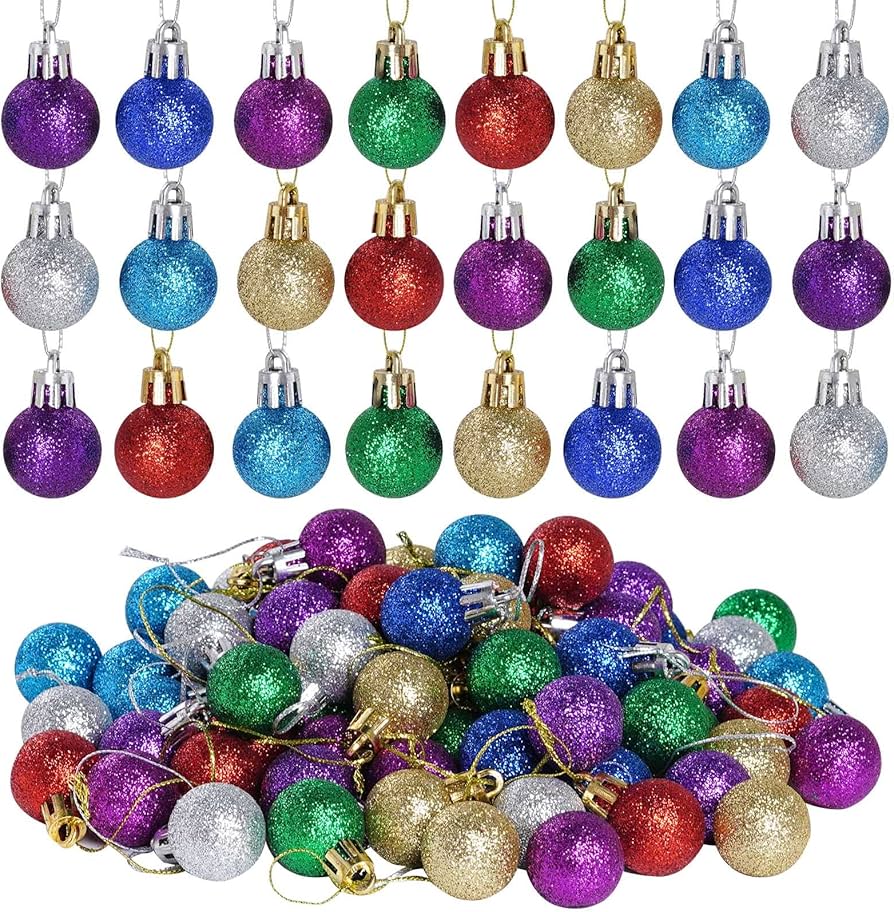 Amazon.co.jp: 80ピース ミニクリスマスツリーオーナメント カラフルな