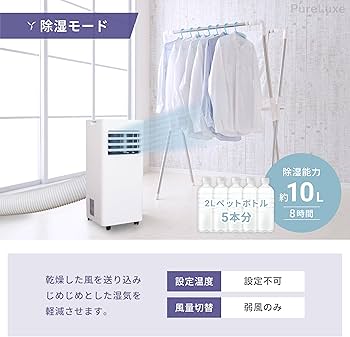 Amazon.co.jp: Pure Luxe ポータブルクーラー 【2025年モデル】2.0kw