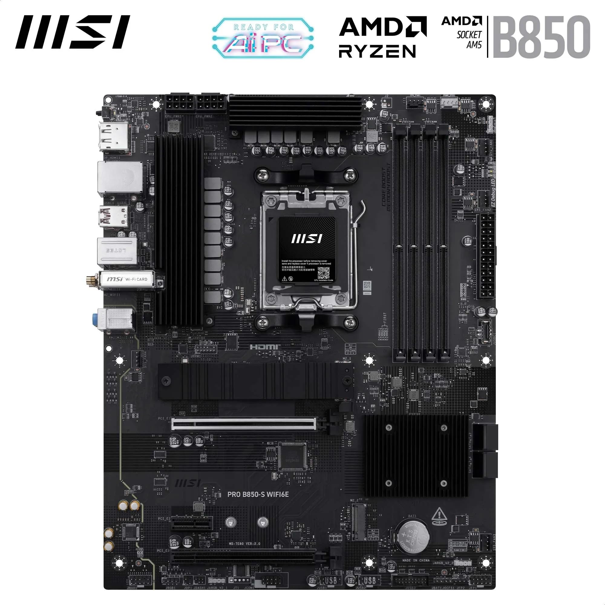 Amazon.com: MSI PRO B850-S WIFI6E Motherboard, ATX - Supports AMD