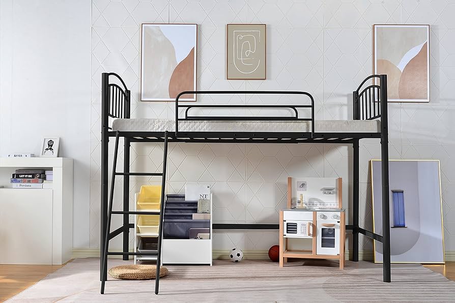 Amazon｜ロフトベッド シングル パイプベッド ベッドフレーム シングル