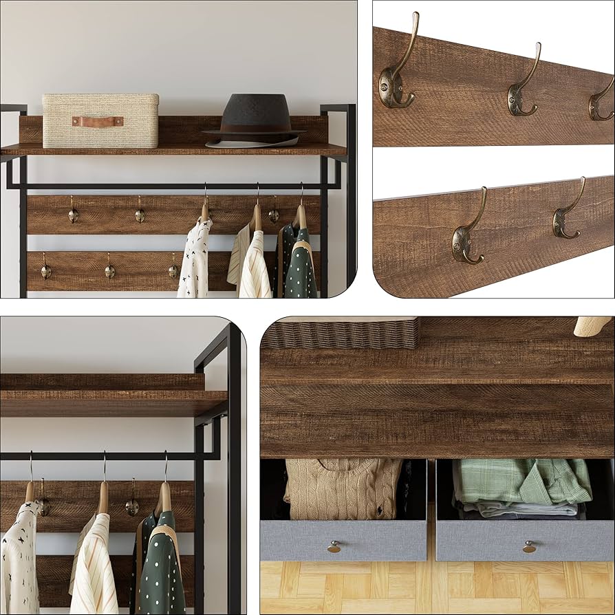 Amazon｜ITUSUT 自立式クローゼットオーガナイザー 吊り下げロッド付き