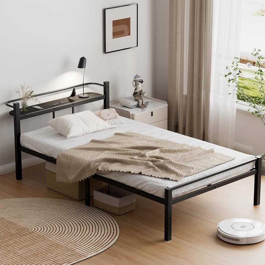 Amazon｜[SuperKois] ベッドフレーム シングル ベッド 宮棚 2口