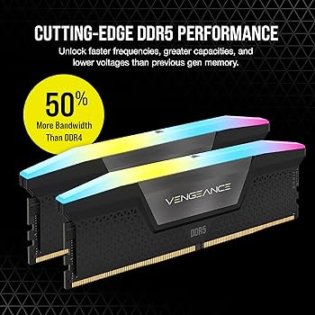 CORSAIR VENGEANCE RGB DDR5 RAM 32GB (2x16GB) 6000MHz CL30-36-36-76