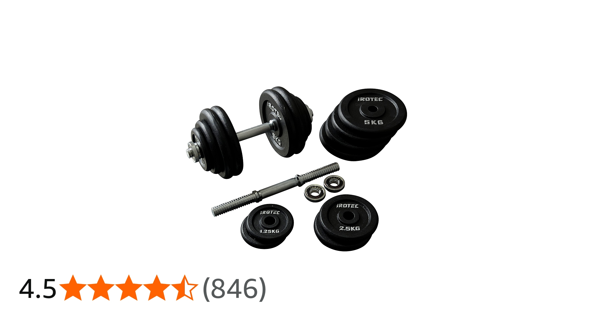 Amazon | 【IROTEC(アイロテック)】アイアン ダンベル60KGセット（片手