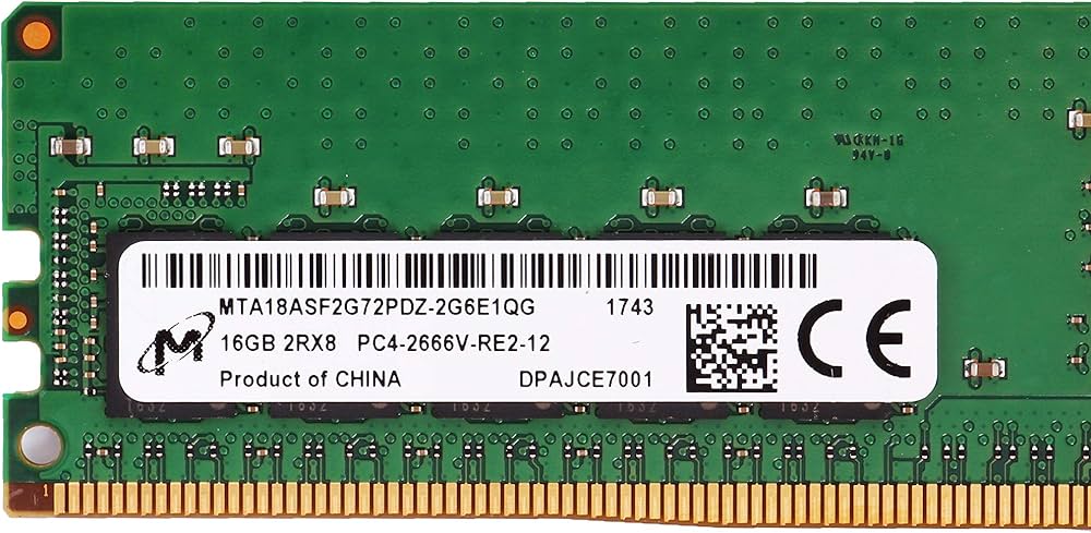 Amazon | MICRON 16GB PC4-2666V-R DDR4 レジスタード ECC 2RX8 メモリ