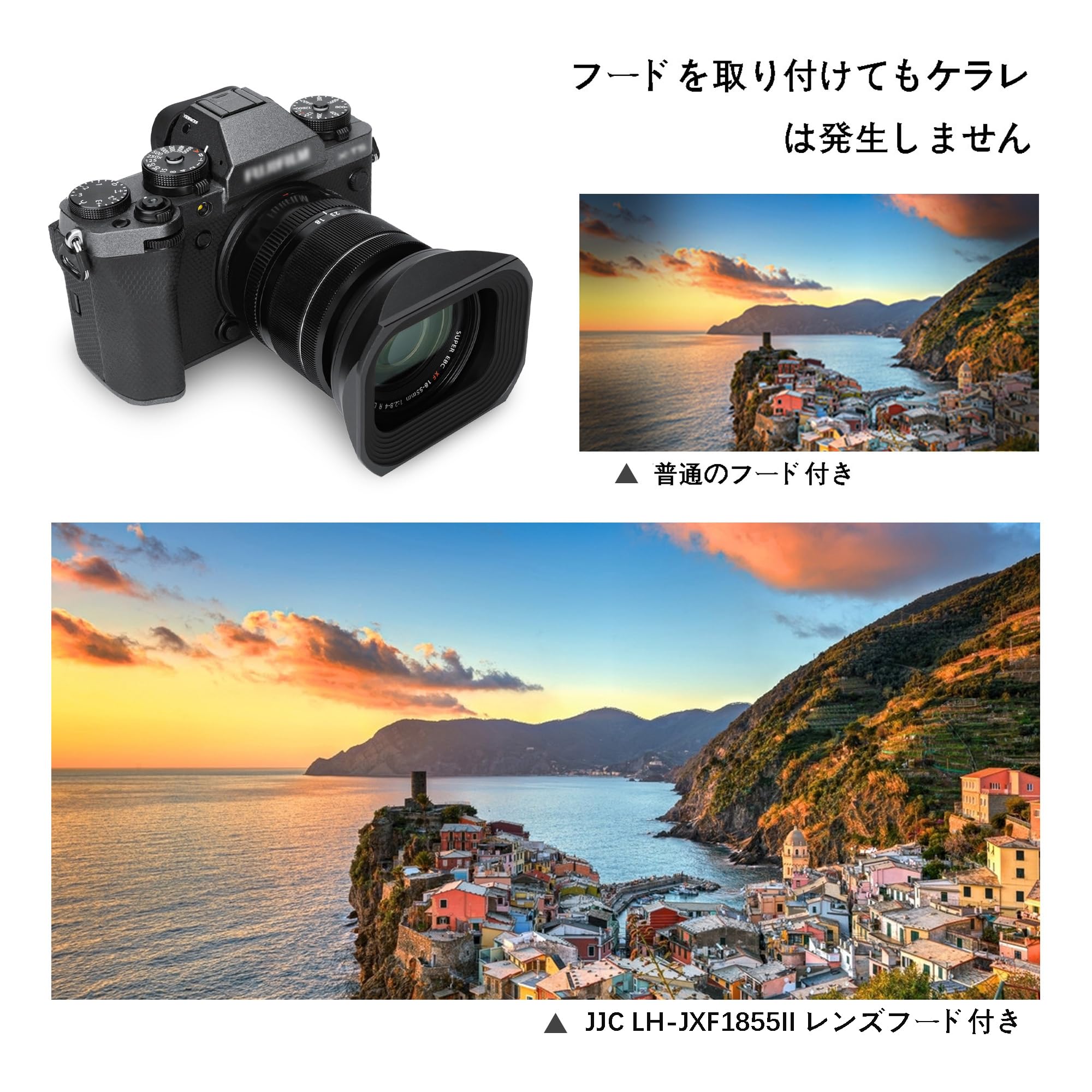 Amazon | JJC メタル 正方形 レンズフード + フードキャップ 富士