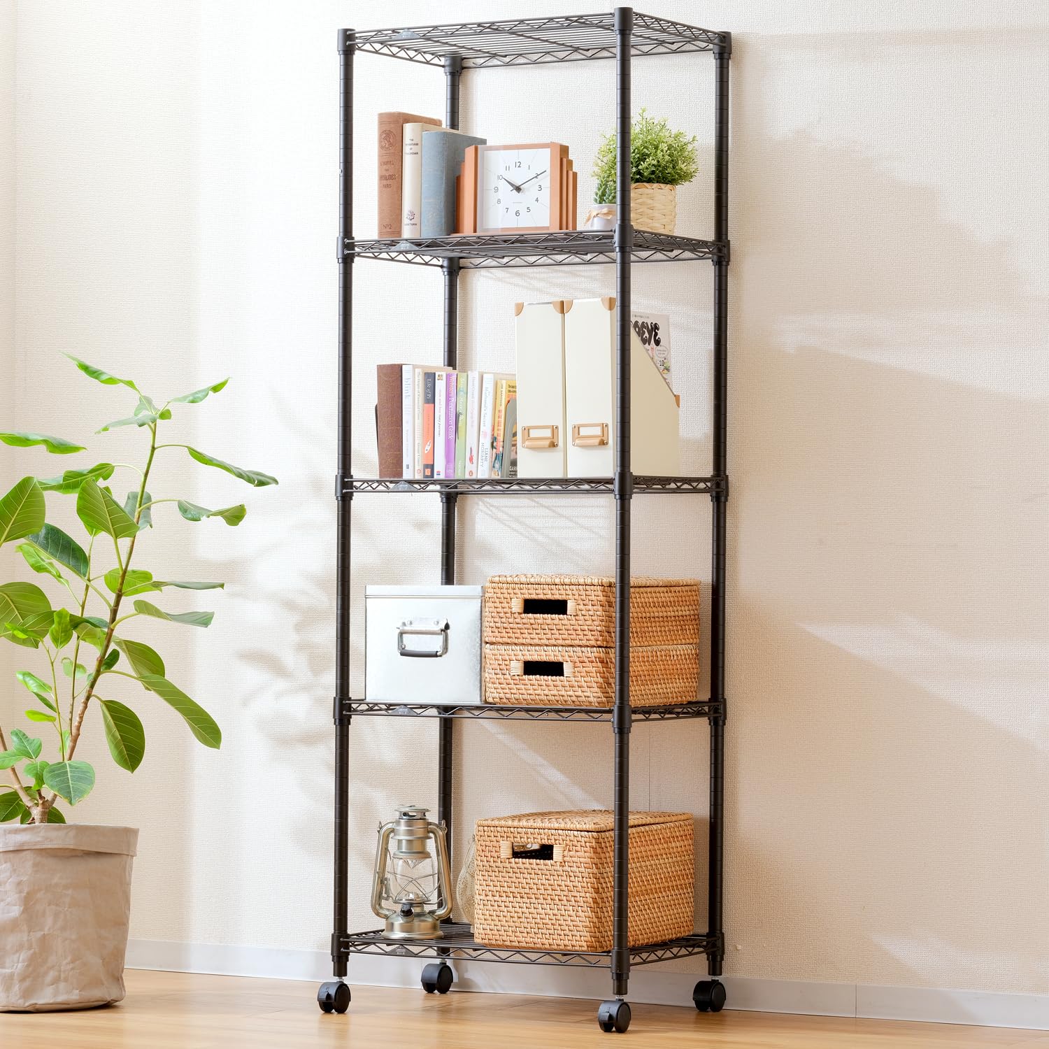 Amazon｜ドウシシャ ルミナス ノワール ラック 5段 幅60 奥行40 スリム